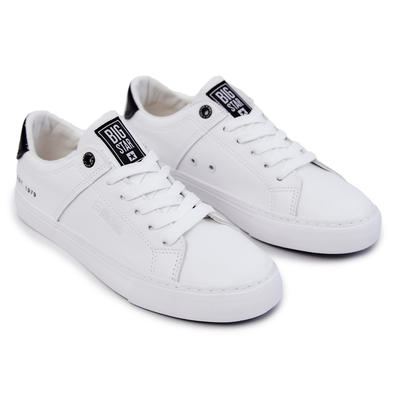 Sneakers Homme Cuir Big Star JJ174105 Blanc et Noir 1