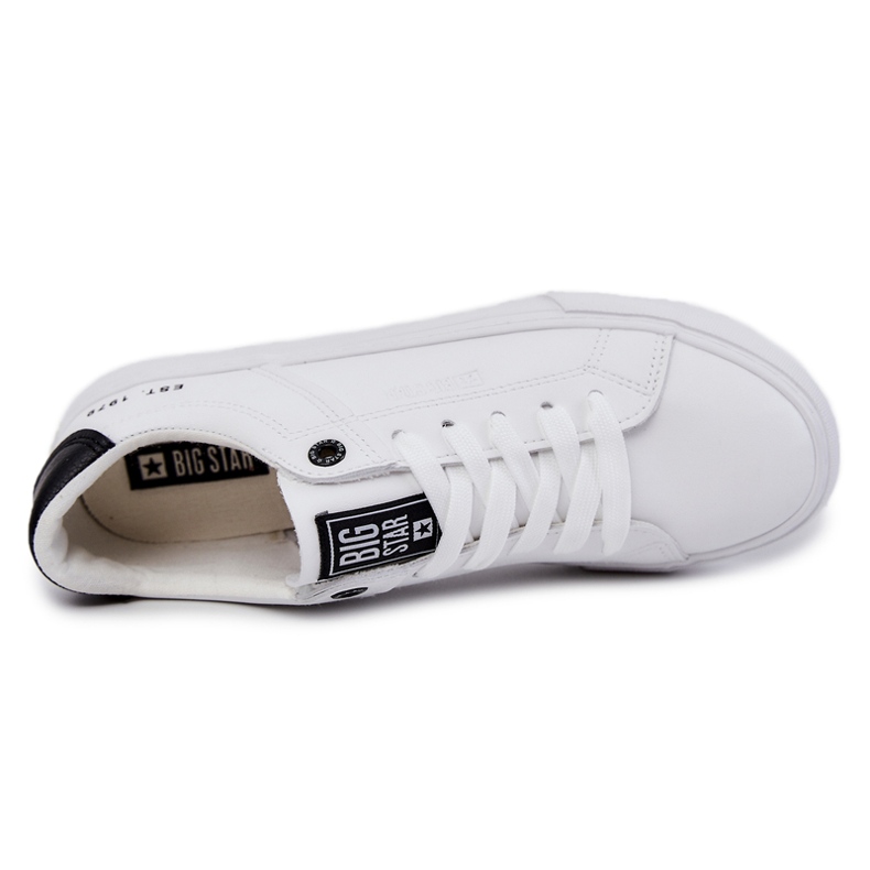 Sneakers Homme Cuir Big Star JJ174105 Blanc et Noir 2