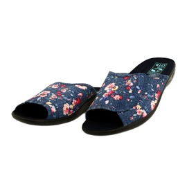 Chaussons femme Avec fleurs Adanex 27116 bleu 3