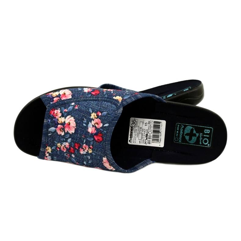 Chaussons femme Avec fleurs Adanex 27116 bleu 5