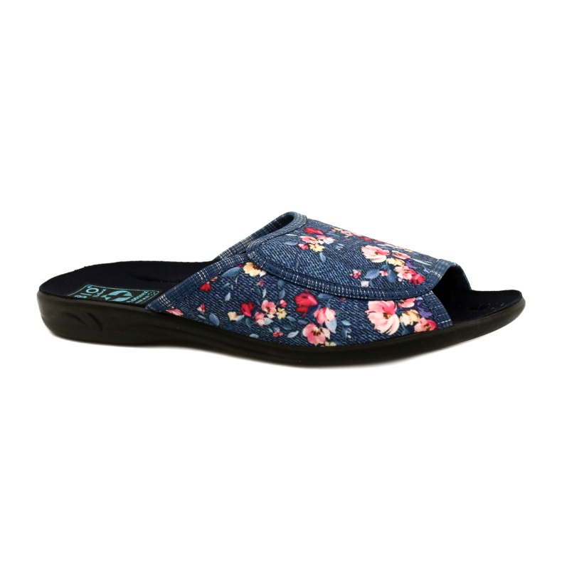 Chaussons femme Avec fleurs Adanex 27116 bleu 1