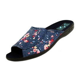 Chaussons femme Avec fleurs Adanex 27116 bleu 4