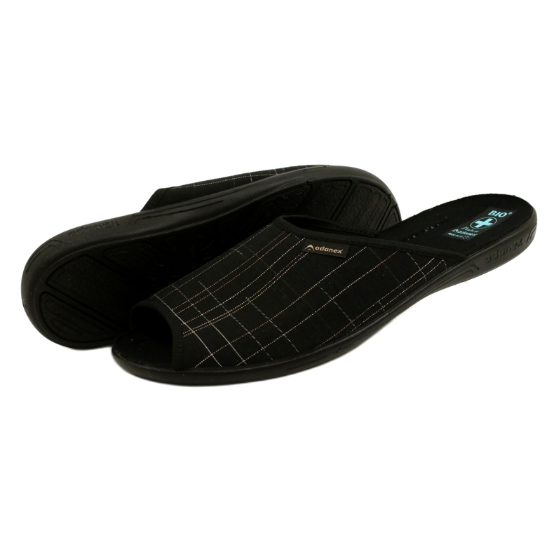 Adanex Pantoufles pour hommes Pantoufles 25954 Noir 4