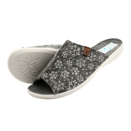 Pantoufles flocon de neige feutre Adanex 24217 blanc gris 5