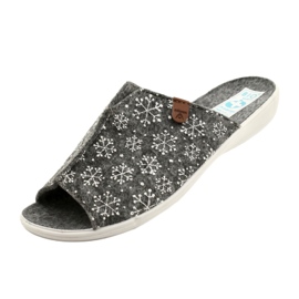 Pantoufles flocon de neige feutre Adanex 24217 blanc gris 4