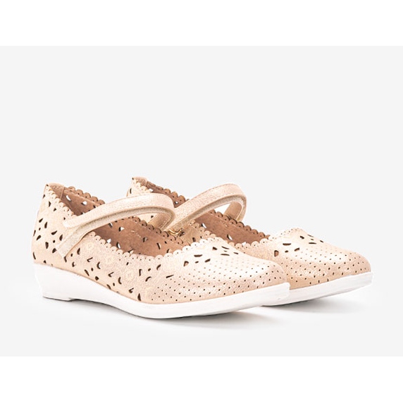 Ballerines enfant Cardosa ajourées dorées 1