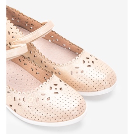 Ballerines enfant Cardosa ajourées dorées d'or 2