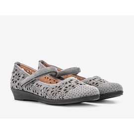 Ballerines Tilmans grises ajourées pour enfant 1