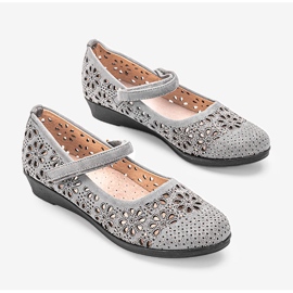 Ballerines Tilmans grises ajourées pour enfant 2
