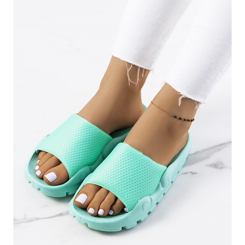 Chaussons femme Distant verts 1