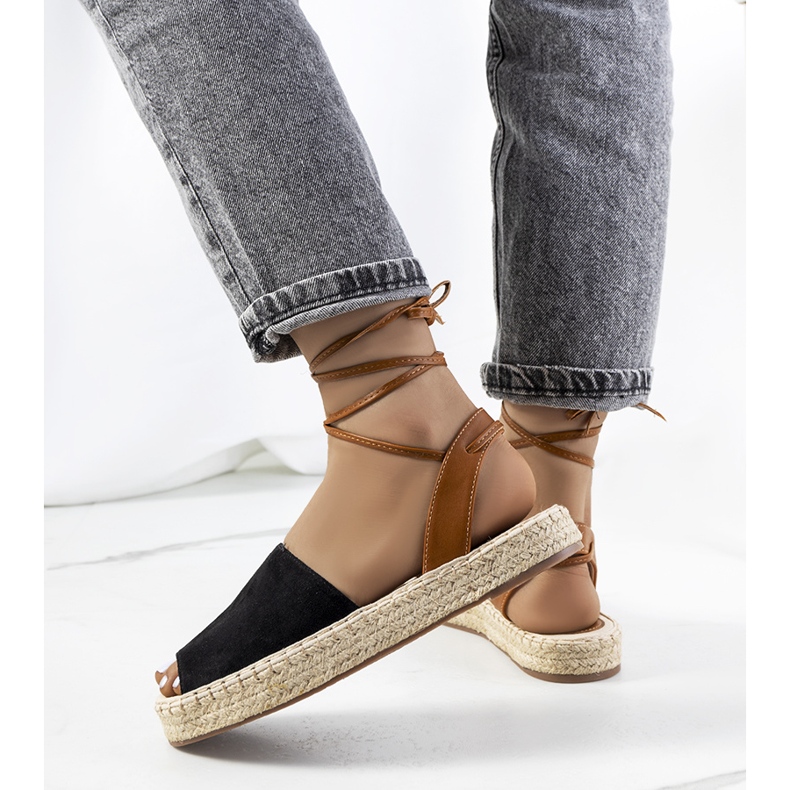 Espadrilles nouées Chinner noires brun le noir 1