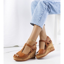 Sandales compensées marron Alannah brun 1