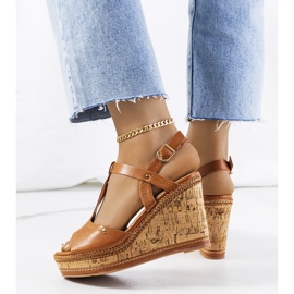 Sandales compensées marron Alannah brun 2