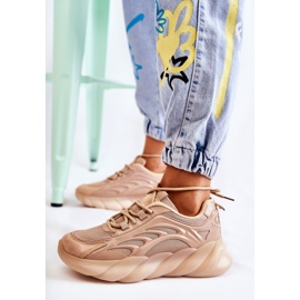 PM2 Chaussures de sport à la mode pour femmes Baskets Beige Sollero doré 1