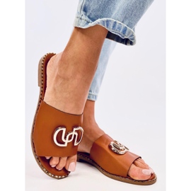 Chaussons femme Larisa Camel brun 2