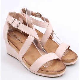 Sandales compensées Ashlyn Nude beige rose 1