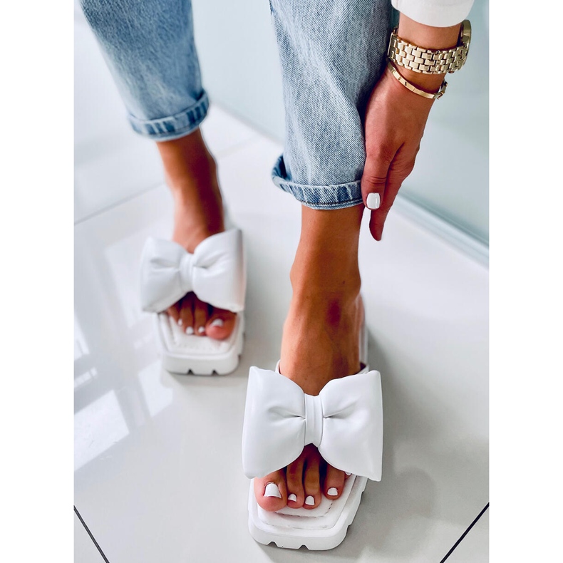 Chaussons Keesha White High Sole blanche 1