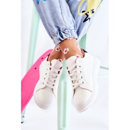 FK2 Chaussures de sport femme nouées en blanc Renesme blanche le noir rose d'or 2