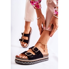 FE1 Chaussons Femme Boucles Noir Melissa 1