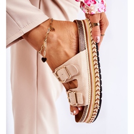 FE1 Chaussons Femme Boucles Beige Melissa 1