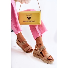 FE1 Sandales Compensées Daim Annabel Beige 4