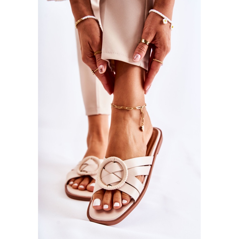 FE1 Chaussons Sansa beiges à la mode pour femmes 1 FE1 Chaussons Sansa beiges à la mode pour femmes 1