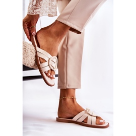 FE1 Chaussons Sansa beiges à la mode pour femmes 2 FE1 Chaussons Sansa beiges à la mode pour femmes 2