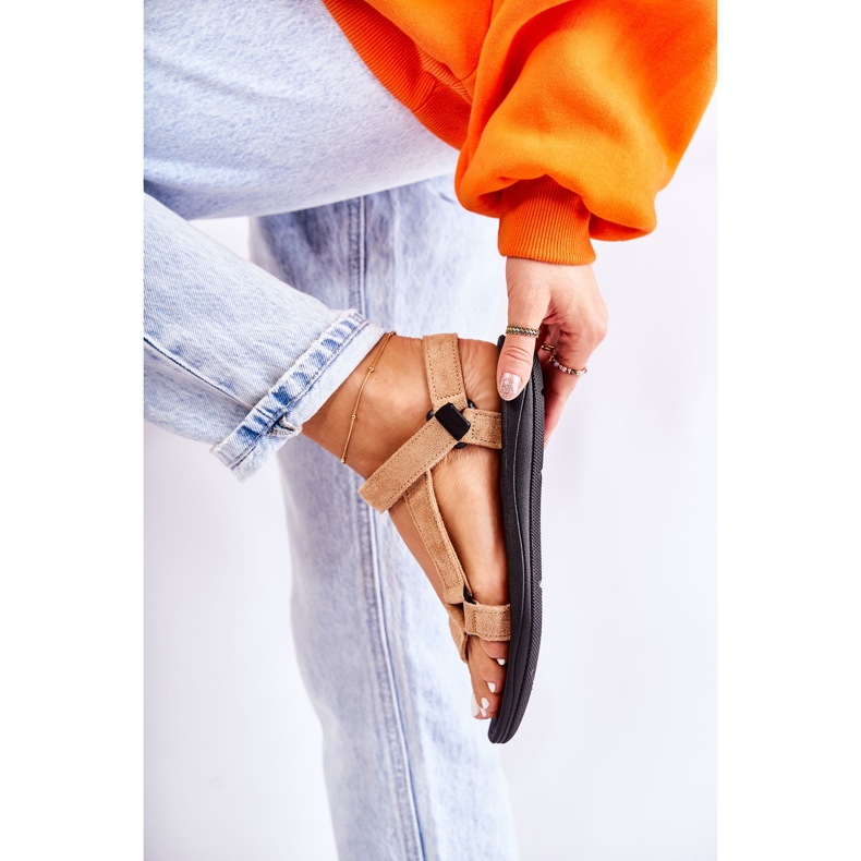 PM1 Sandales de Sport en Daim pour Femme Beige Foncé Harris 2