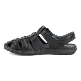 Olivier Sandales d'été en cuir pour hommes 230MA noir le noir 1