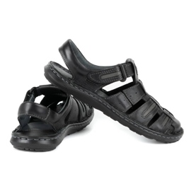 Olivier Sandales d'été en cuir pour hommes 230MA noir 3