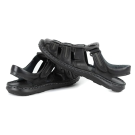 Olivier Sandales d'été en cuir pour hommes 230MA noir 4