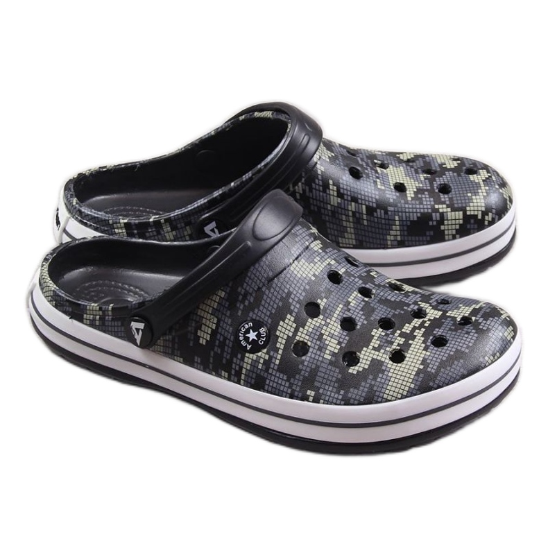 Chaussons American Club M AM579A camouflage noir le noir 1