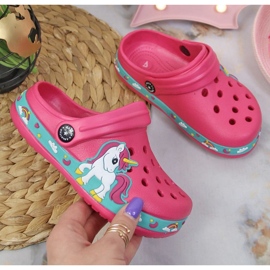 American Club Jr.AM899A chaussons de piscine rose 1