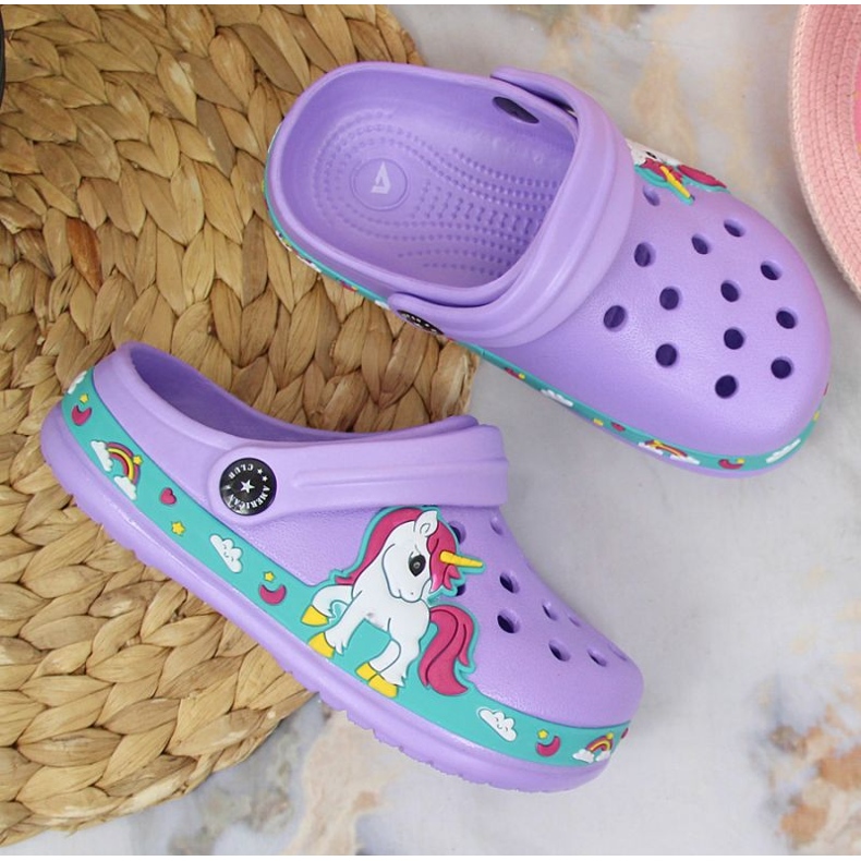American Club Jr.AM899B chaussons de piscine violet 2