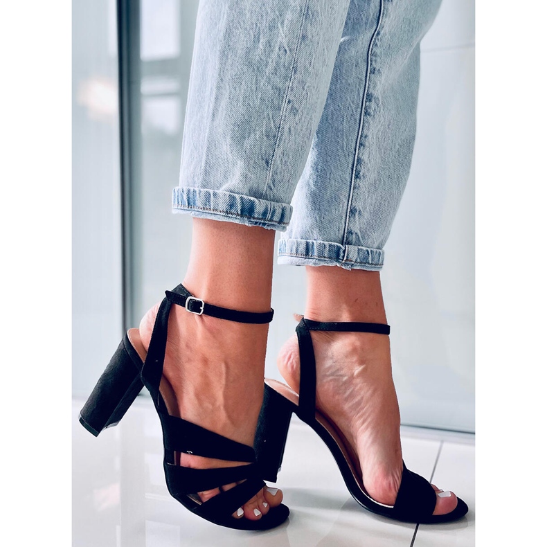 Leslie Sandales à talons noires le noir 1