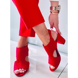 Sandales ajourées à talon haut Stacy Red rouge 4