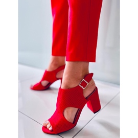 Sandales ajourées à talon haut Stacy Red rouge 5