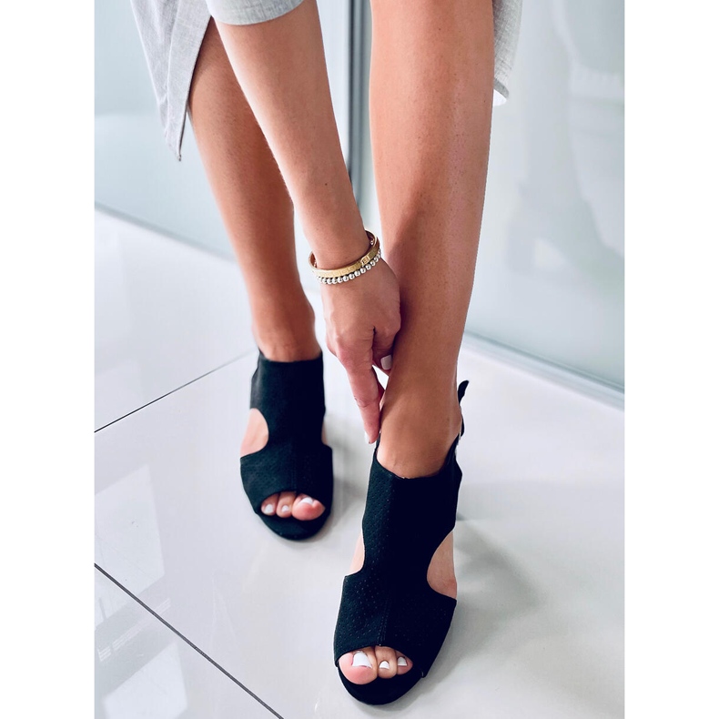 Sandales ajourées à talon haut Stacy Black noir 2