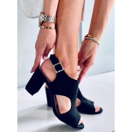 Sandales ajourées à talon haut Stacy Black noir 1