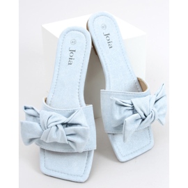 Claquettes bleues à semelle carrée Nisha 3