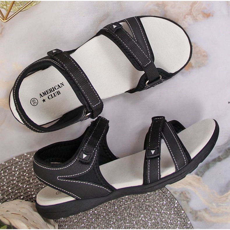 Sandales de sport noires à scratch At the American Club le noir 2