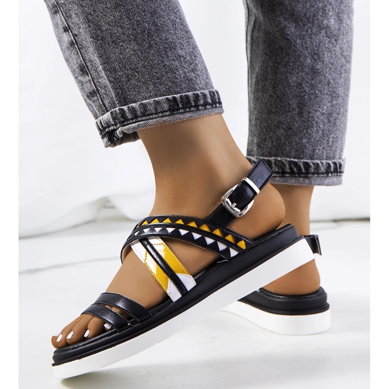 Sandales noires pour femmes de Doren le noir 1