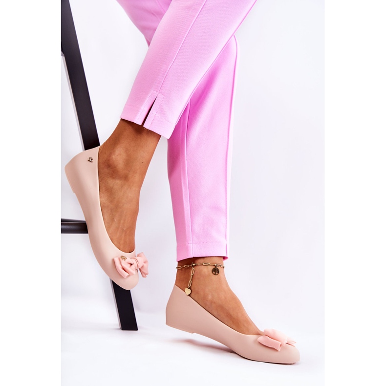 PH1 Ballerine en caoutchouc pour femme Noeud Nude Fergie beige 2
