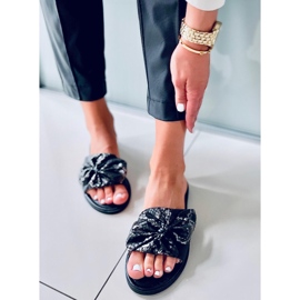 Pantoufles Vors noires, femmes le noir 1