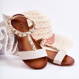 S.Barski Sandales Enfant Avec Boucle Beige Letto 1