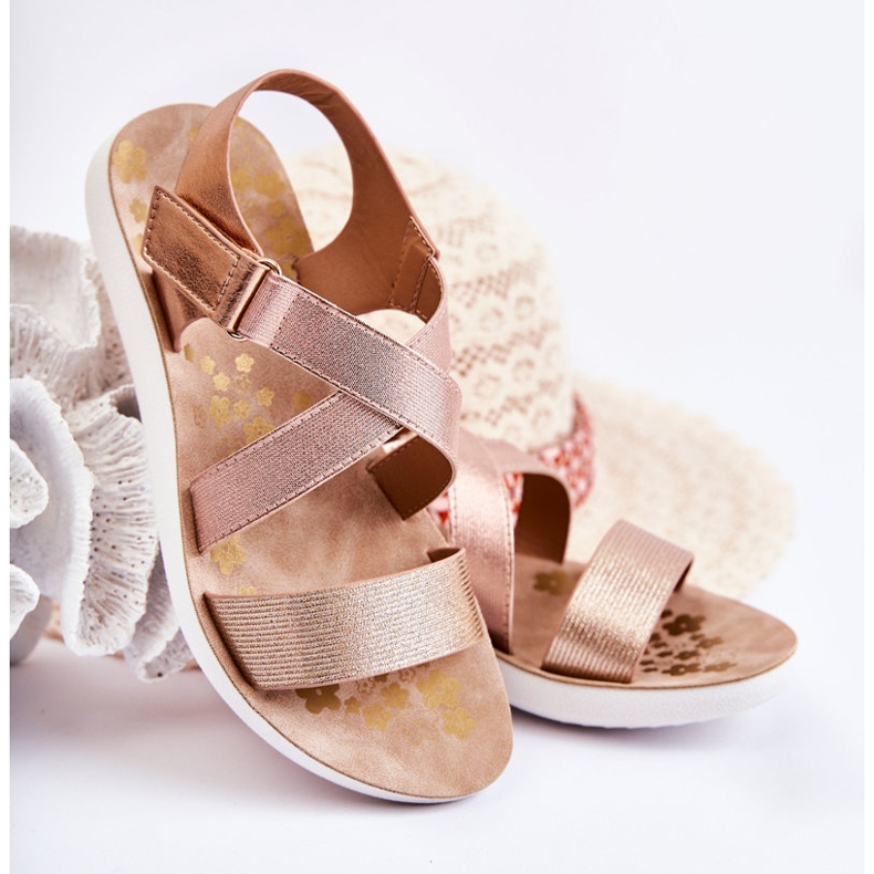 S.Barski Sandales Enfant Avec Velcro Or Rose Alise doré doré 1