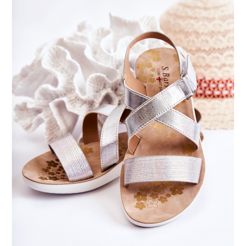 S.Barski Sandales Enfant Avec Velcro Silver Alise argent argent 2