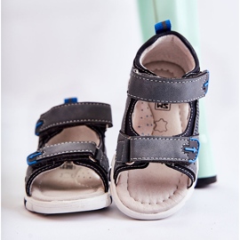PE1 Sandales Confortables Enfant Gris Foncé Samell 7
