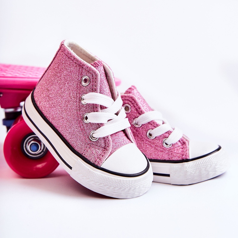 Baskets montantes Catrina roses pour enfant 1