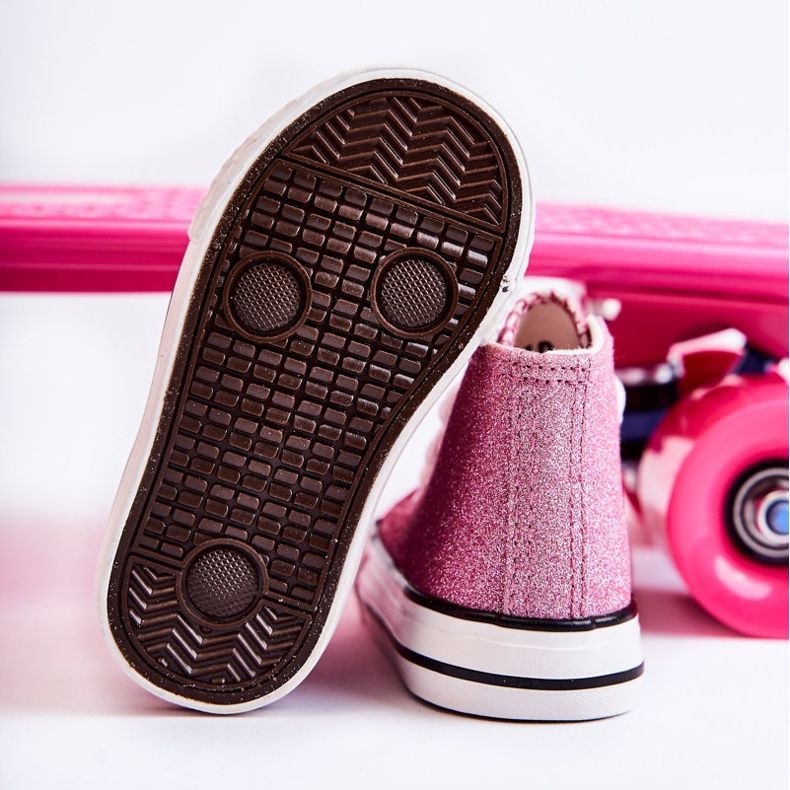 Baskets montantes Catrina roses pour enfant 2